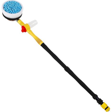 Automatic Rotating Car Wash Brush Kit with Long Chenille and PP Handle, Supports Spraying and Cleaning, Strong Water Absorption for Interior Cleaning (1/5)