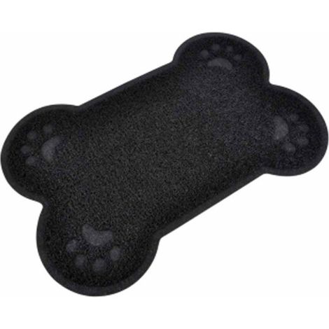Tapis Repas pour Chien "Forme Os" 60cm Noir