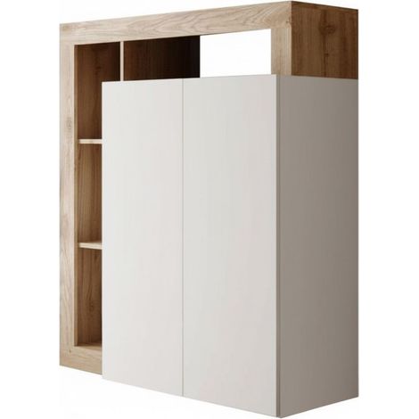Altobuy – Bureau secrétaire 2 portes blanc laqué – Panneaux de particules haute densité – Dimensions 108x42xH127cm – Design contemporain