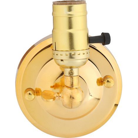 Lampadaire mural vintage E27 doré avec interrupteur, applique déco maison 220V, porte-ampoule rétro doré, luminaire mural élégant pour salon et chambre. (1/3)