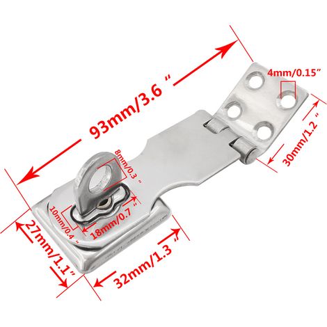 304 Stainless Steel Hook and Loop Door Hinges, Folding Suspension, Marine RV & Yacht Hardware Accessories - Hook and Loop 6428mm Stamped Head 0 (1/4)