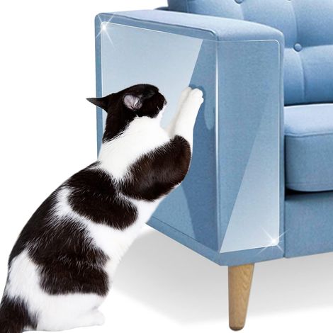 Ruban anti-griffures pour chat - Lot de 6 protections pour meubles, ruban adhésif transparent pour l'apprentissage des griffes de chat, idéal pour les tapis, canapés, fauteuils et portes. (1/5)
