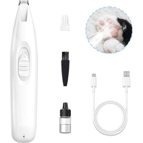 Tondeuse à pattes de chien avec LED-tondeuse pour chien rechargeable sans fil à 2 vitesses, rasoir à faible bruit avec céramique (1/5)