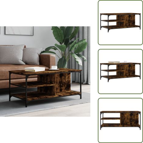 Couchtisch Räuchereiche 100x50x45 cm Holzwerkstoff - Couchtisch - Wohnzimmerstil - Holzmöbel - Holzwerkstoff - Esszimmertisch (1/5)