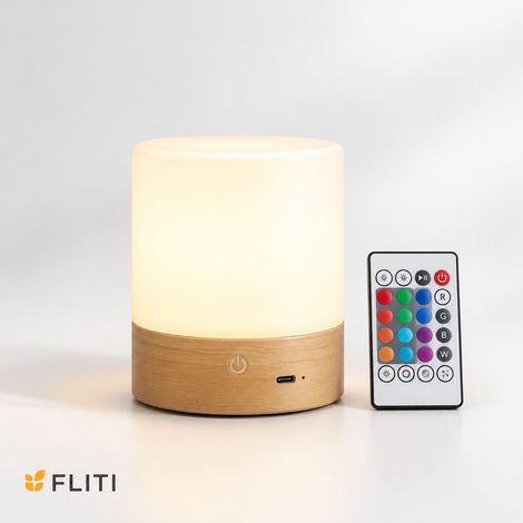 Lampe de table LED portable RGB télécommandée étanche IP44 rechargeable USB 16 couleurs 4 modes ambiance jardin bar 10cm (1/5)
