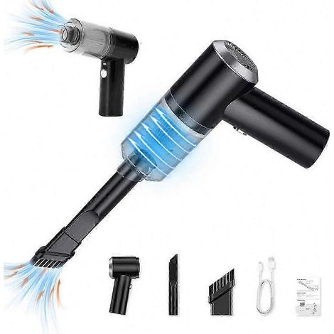 Mini aspirateur portable pour la maison et la voiture, rechargeable par USB, outil de nettoyage portatif double usage (sec et humide). (1/5)