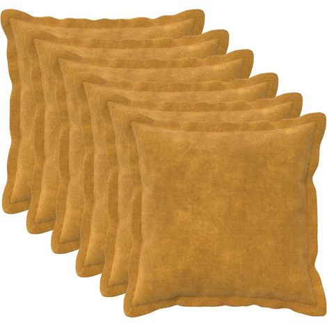 vidaXL Housse de coussin 6 pc HOUTEN Jaune 30 x 30 cm (1/5)