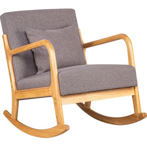 Nordlys - Rocking Chair Chaise A Bascule Scandinave Tissu