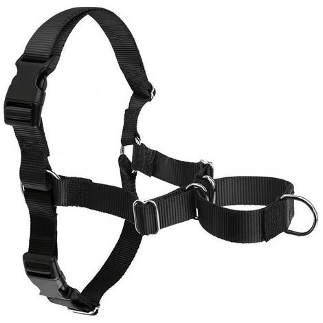 Arnés antitirones: reduce la asfixia y la tos en los perros. Talla M. Color: negro. (1/5)
