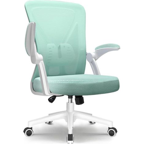 Ergonomischer Bürostuhl mit klappbaren Armlehnen und Lendenwirbelstütze (1/5)