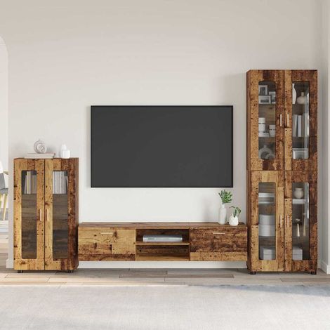 vidaXL Ensemble meuble TV FLORIN 3 pcs Bois ancien Bois d'ingénierie
