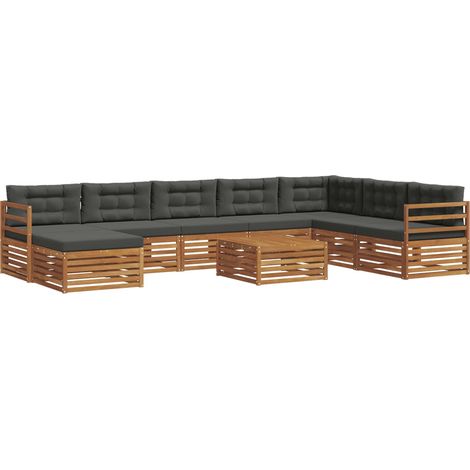 Outdoor-Sofagarnitur 9 Stk. Natur und Anthrazit vidaXL (1/5)