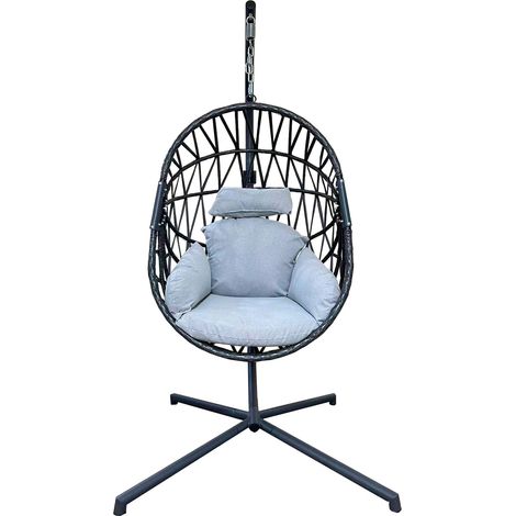 Rebecca Mobili Fauteuil Suspendu Bascule en Polystyrène Gris Pour Maison Jardin (1/5)