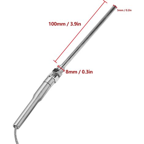 Sonde de température à thermocouple de type K, filetage M8, longueur 100 mm (1/5)