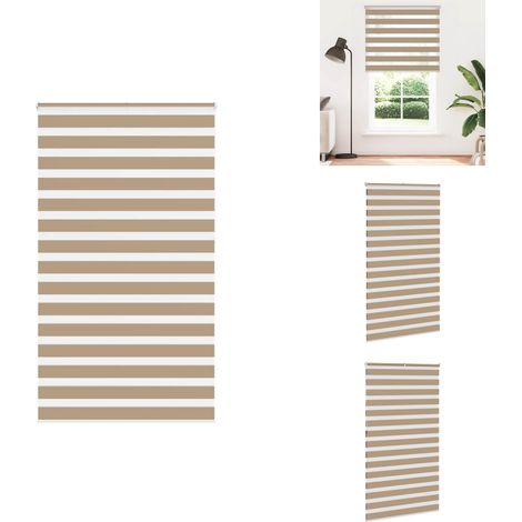 Zebrarollo Sandbraun 135x230 cm Stoffbreite 130,9 cm Polyester - Zebra-Jalousie - Zebra-Jalousien - Zebra-Rollo - Doppelrollo (1/5)