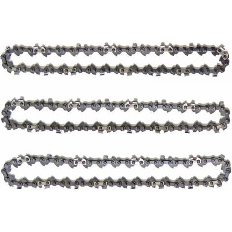Lot de 3 chaînes d'élagueuse sur perche 10' (25 cm) – 40 maillons d'entraînement – Faible rebond pour tronçonneuses jusqu'à 42 cc (1/4)