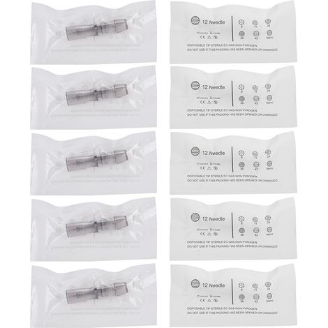 12 pièces aiguilles microblading microaiguilles électriques rajeunissement peau accessoire machine 12 broches (1/5)