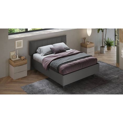 Letto matrimoniale contenitore 162x200 – Accoglienza moderna e stile senza tempo - HUG  Grigio fumo
