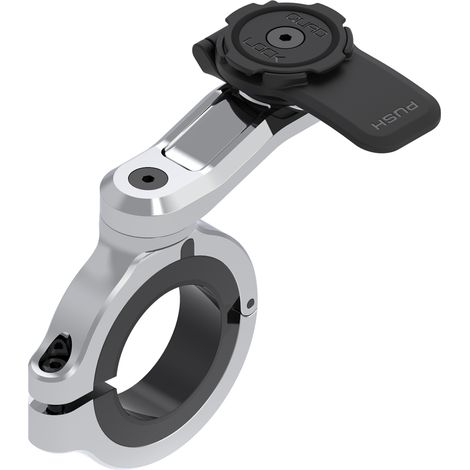 Support Téléphone Guidon Moto Grand Format Chromé - Fixation Robuste Tous Smartphones - Quad Lock