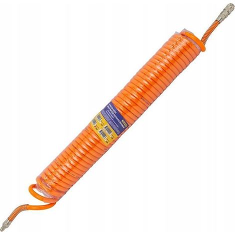 Tubo flessibile a spirale in poliuretano da 8 mm x 10 m con raccordi rapidi da 1/4" (pressione massima 15 bar) (1/2)
