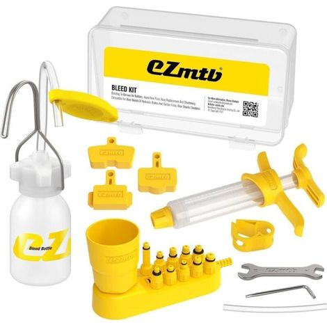 Kit Purge Frein, Frein Hydraulique pour VTT, Purgeur Liquide de Frein, Seringue a Huile, Professionnel Outils Velo pour Shimano, Magura, Tektro, SRAM Series (1/4)