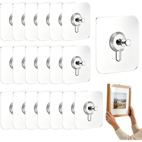 CCYKXAAutocollants à vis sans perçage Autocollants très résistants sans clous Crochets muraux adhésifs pour la maison, la cuisine, le verre, la brique (1/5)