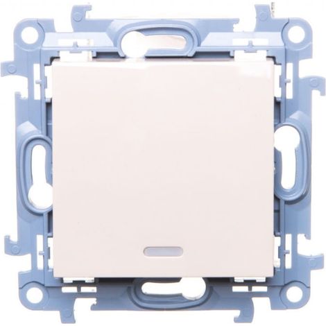 Simon 10 Einpol-Schalter mit LED-Beleuchtung 10AX IP20 creme CW1L.01/41
