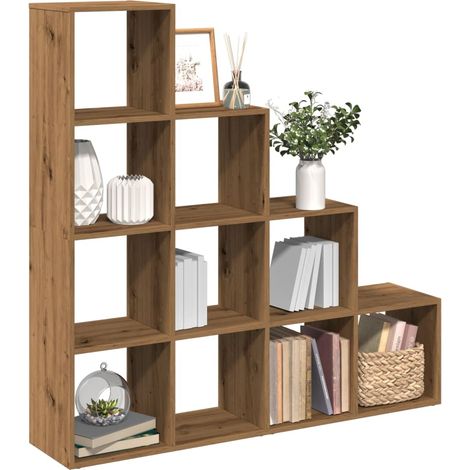 Raumteiler-Bücherregal 4 Stufen Artisan-Eiche 131,5x29x131,5 cm
