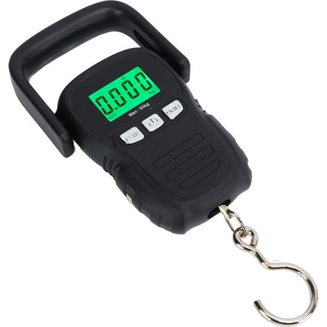 Elektronische Hebewaage bis 50 kg, Edelstahlhaken, Kunststoffgehäuse, für industrielle Anwendungen, wasserdichte Digitalwaage mit Ring und Haken. (1/5)