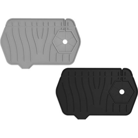 Alfombrilla para fregadero, alfombrilla de silicona de 2 piezas para grifo, alfombrilla de secado multifuncional para proteger cocinas y baños (1/5)