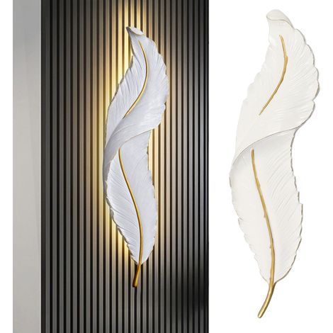 Moderne und kreative LED-Wandleuchte, elegant und stilvoll, in Form einer Feder, für Schlafzimmer, Wohnzimmer und Flur. (1/5)