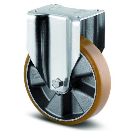 Roulette fixe à platine 137x105 mm - charges lourdes - ø 125 mm - Delta