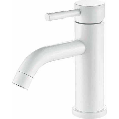 – Mitigeur de lavabo en acier inoxydable – Finition métal blanc – Technologie silencieuse – Bobine céramique sans plomb – Installation facile (1/5)