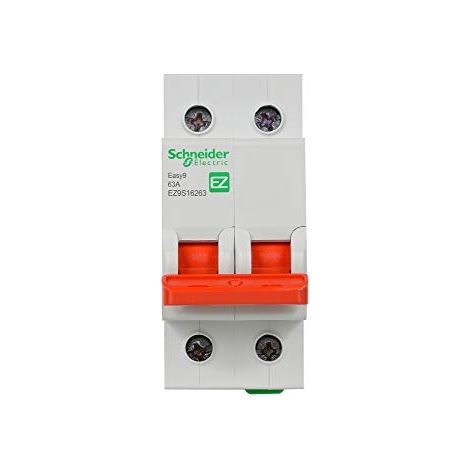 SCHNEIDER ELECTRIC EZ9S16263 EASY9 DISJONCTEUR 2P 63 A 400 V 50/60 HZ GRIS