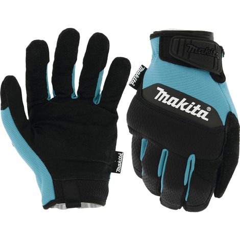 Makita – Gants de manutention en cuir Durahide pour milieux humides – Résistants à l'eau et à l'huile – Taille L – Confort optimal et ajustement velcro (1/4)