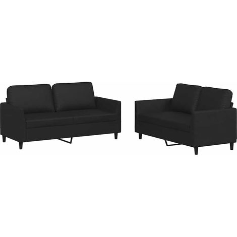 Maison Exclusive - Set di Divani 2 pz con Cuscini Nero in Similpelle