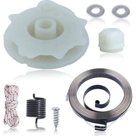 Kit de rappel du ressort de poulie de démarreur pour Poulan PP4218 PP4620AV PPB4018 SM4218AV avec ressort de rappel, moyeu, corde de démarrage, boulon avec rondelle, pièces de rechange 530071966 (1/5)