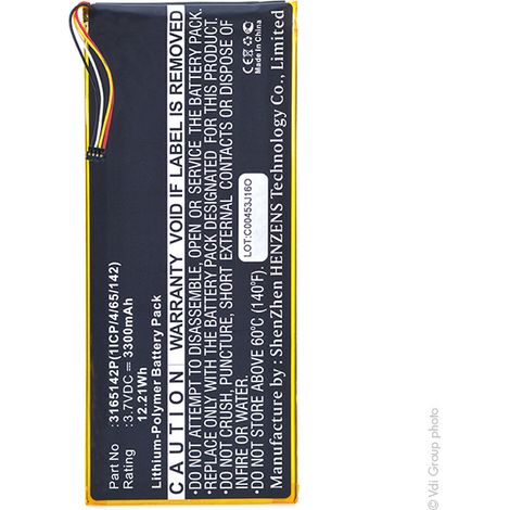 NX - Batterie tablette 3.7V 3300mAh - 3165142P3165142P(1ICP/4/65/142)KT.0010F. (1/3)