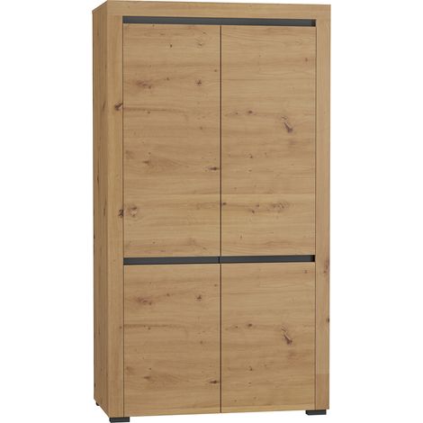 Armadio 2 ante Kasla marrone e grigio antracite 195cm
