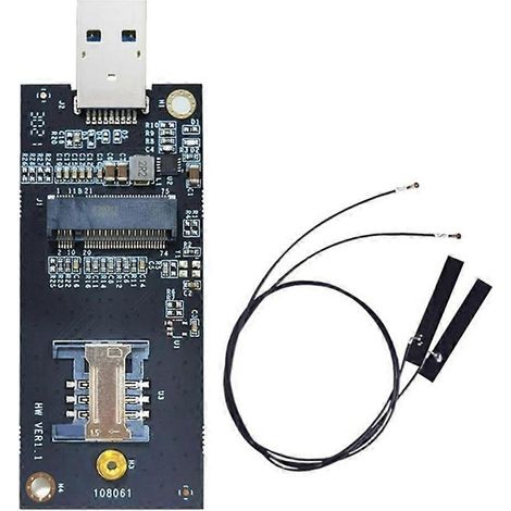 NGFF Key-B auf USB 3.0 Adapterkarte + 2 WAN-auf-USB-Antennenmodule mit SIM-Kartensteckplatz, kompatibel mit 3G/4G/5G-Netzwerkkarten (1/5)