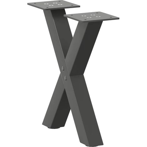 Couchtischbeine X-Form 2 Stk. Anthrazit 37x(30-31) cm Stahl