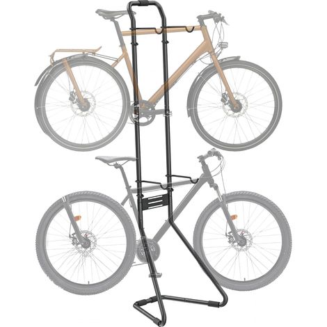 support de rangement pour 2 vélos, Support de Vélos Entièrement Ajustable par Gravité pour Garage, pour Vélos de Route, VTT et Hybrides (1/5)