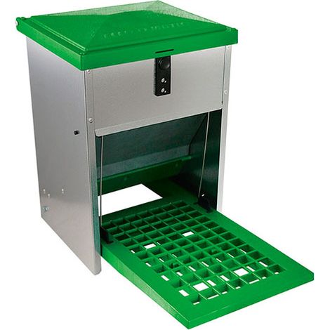 Comedero gallinas antipájaros - Comedero automático para gallinas - Tolva Exterior - Capacidad 5 kg - Incluye Guía Práctica de Alimentación de Las Gallinas