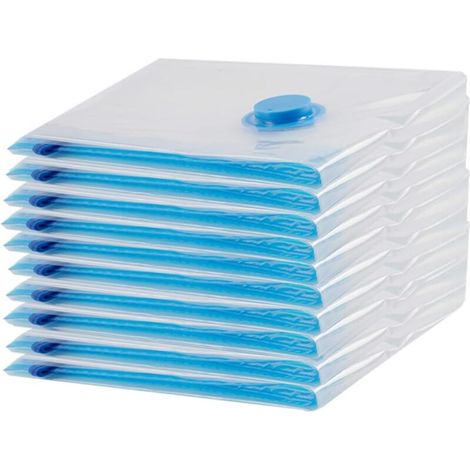 Lot de 10 sacs d'aspirateur, housse de rangement pour vêtements, couettes, literie et oreillers 70 × 100 cm (1/4)