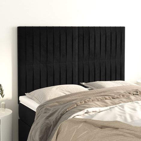 Kopfteil Schwarz 144x5x118/128 cm Samt (1/5)