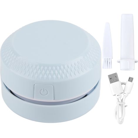 Aspirateur de Poussière de Bureau USB Portable - Mini Nettoyeur de Table Rechargeable pour Maison et Bureau Bleu (1/5)