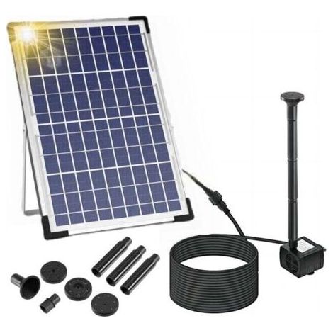 Pompe de fontaine solaire haute puissance 10W - Jet divisé pour vagues - Parfaite pour bassins paysagers (1/4)