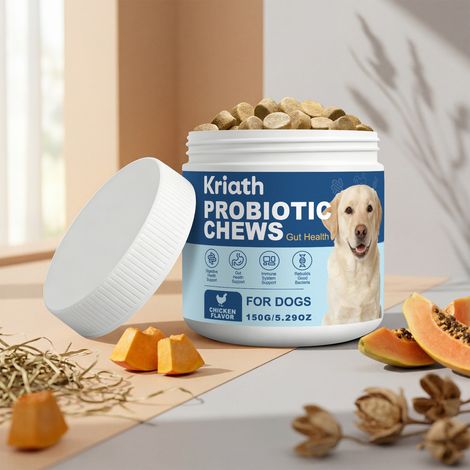 Comprimés probiotiques à croquer pour chiens - Ingrédients doux pour les soins quotidiens et l'équilibre corporel du chien - 150 g (1/5)