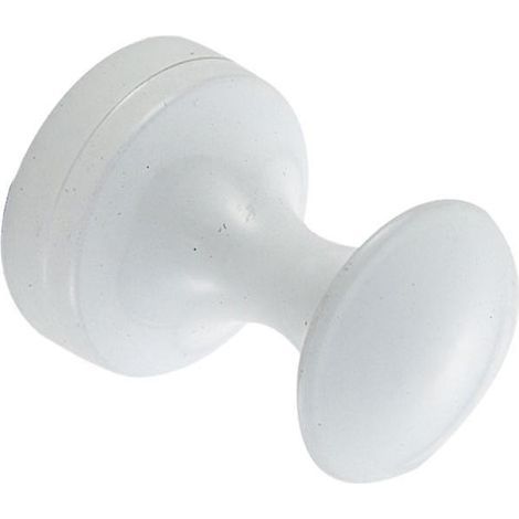 Einfacher, runder Metallhaken für die Wand, ideal für Kleidung, Hüte und Mäntel – Mini-Haken für Bad, Küche und Haushalt – 2,7 x 3,8 cm – Weiß (1/4)