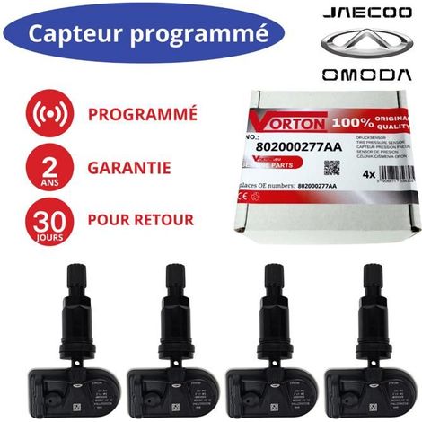 Sensore TPMS - 802000277AA preprogrammato - 433 MHz - Nero - Batteria 5 anni